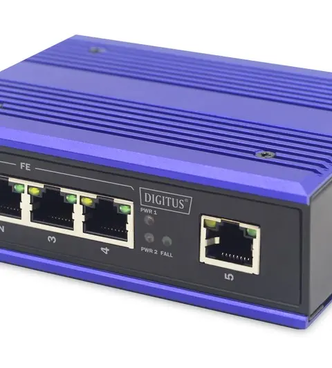 Digitus 4 port Fast Ethernet network PoE switch, industrial, unmanaged, 1 RJ45 uplink