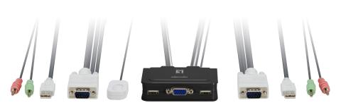 LevelOne 2-Port USB VGA Cable KVM Switch, audio support