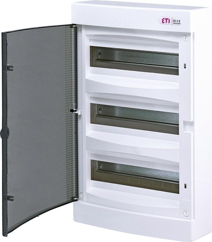 ECT36PT-S PLASTIC SWITCHGEAR NT 36M 3X 12M N PE IP40 IK07 526X287X112 SMOKE DOOR WHITE DIDO