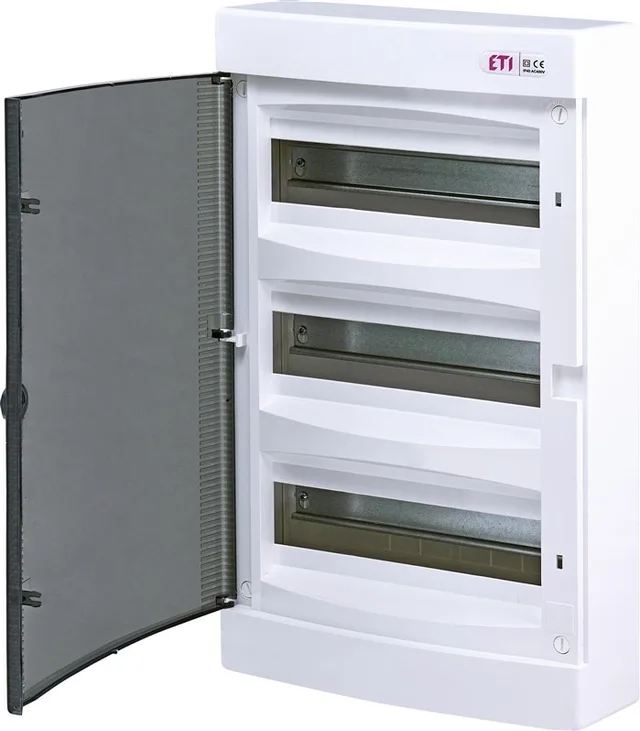 ECT36PT-S PLASTIC SWITCHGEAR NT 36M 3X 12M N PE IP40 IK07 526X287X112 SMOKE DOOR WHITE DIDO
