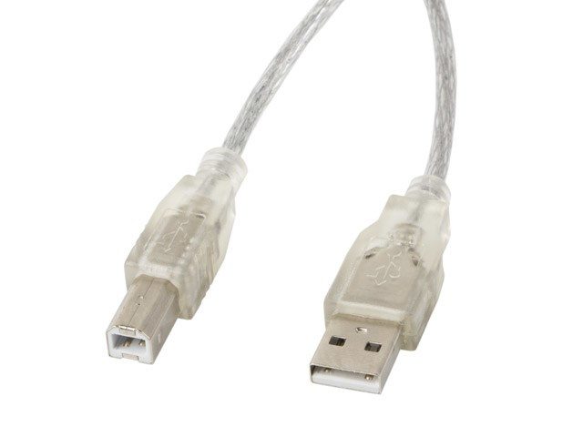 Lanberg CA-USBA-12CC-0018-TR USB cable USB 2.0 1.8 m USB B 0.48 Gbit/s Transparent