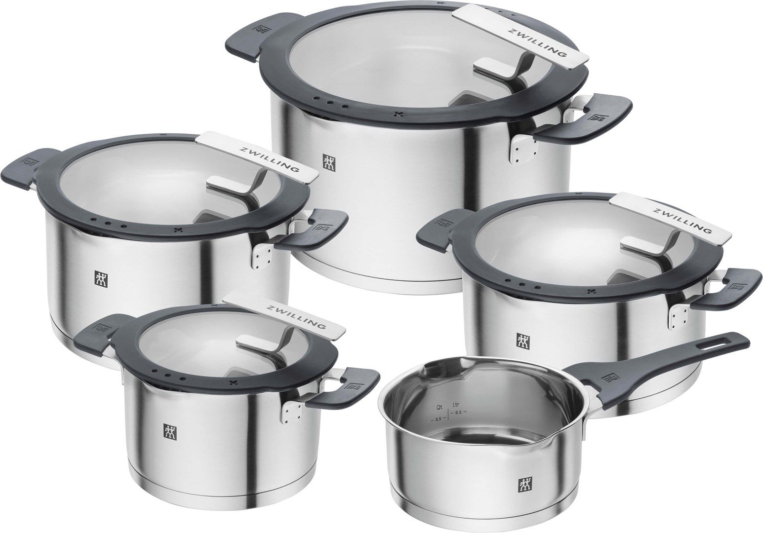 ZWILLING SIMPLIFY 66870-005-0 Pots Set Stainless Steel 5 Pcs. Silver Black