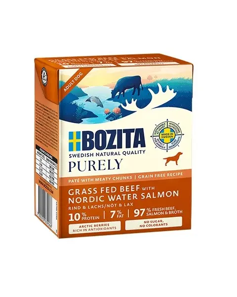 BOZITA Purely Paté Duoprotein Beef And Salmon - Wet Dog Food - 370g