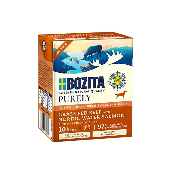 BOZITA Purely Paté Duoprotein Beef And Salmon - Wet Dog Food - 370g
