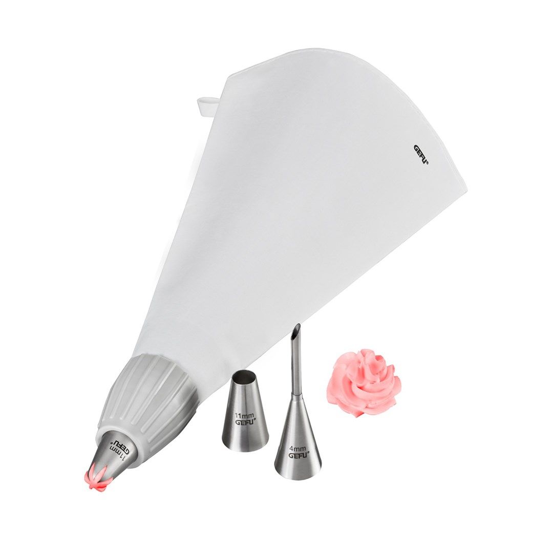 GEFU 14330 Pastry Bag Cotton Plastic Stainless Steel