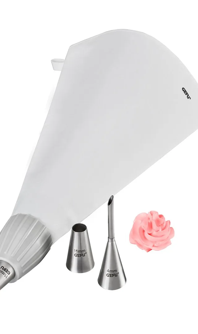 GEFU 14330 Pastry Bag Cotton Plastic Stainless Steel