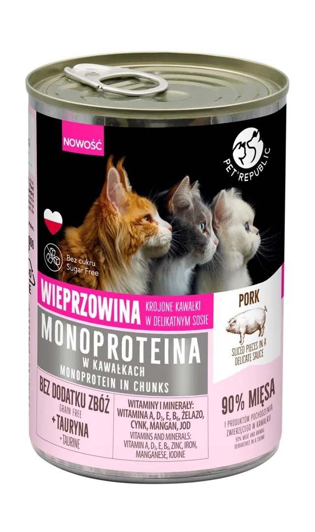 PET REPUBLIC Monoprotein Pork In Sauce - Wet Cat Food - 400g