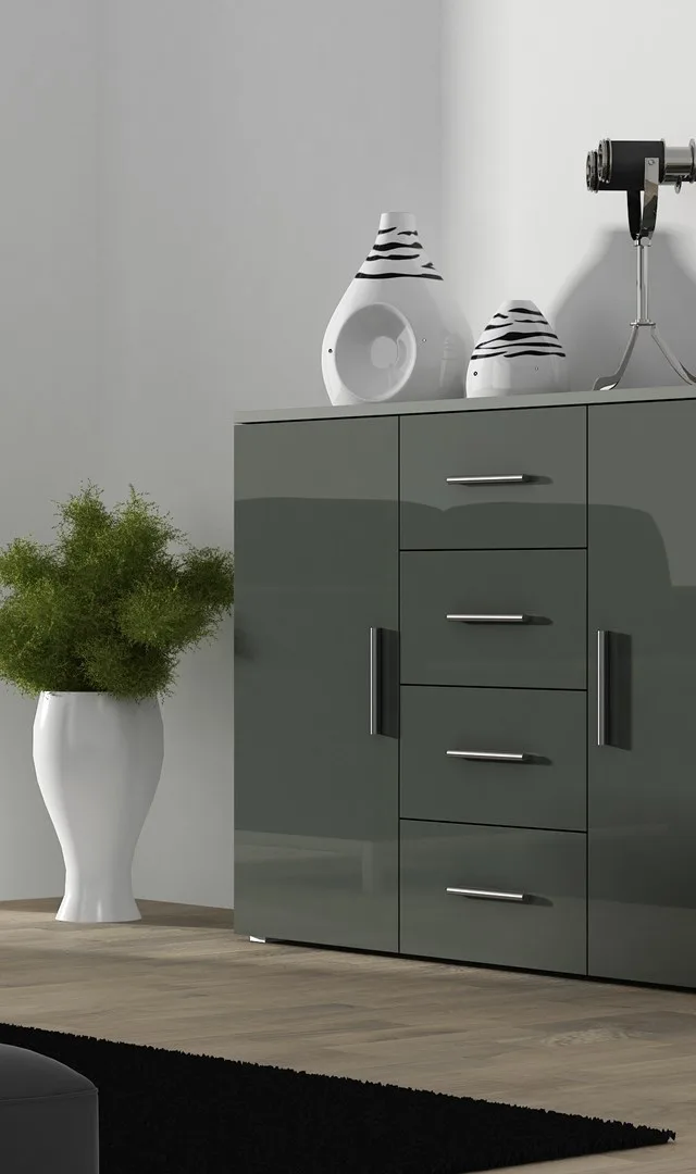 Cama Living Room Sideboard UNi Grey/Grey Gloss