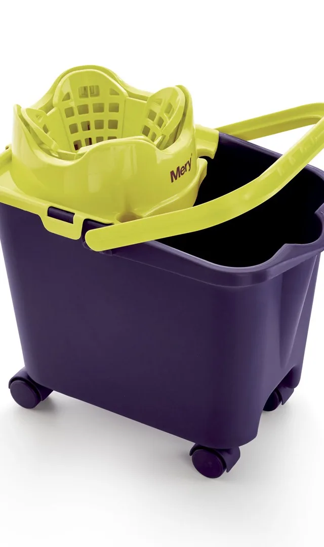 MERY Prostokątne wiadro na kółkach 14 ltr z wyciskaczem