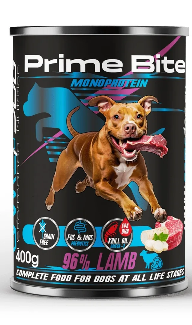 PRIME BITE Monoprotein Lamb With Parsley - Wet Dog Food - 400g
