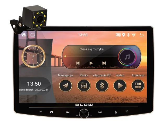 Radio BLOW CP01 1DIN 10" Android/WiFi/GPS/CARPLAY SWIVEL