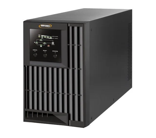 Infosec E4 Value 1000 uninterruptible power supply (UPS) Double-conversion (Online) 1 kVA 3 AC outlet(s)