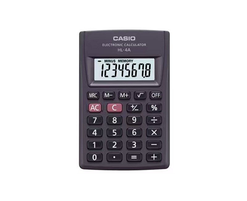 CASIO HL-4A-B 8-Digit Pocket Calculator 56x87mm Black
