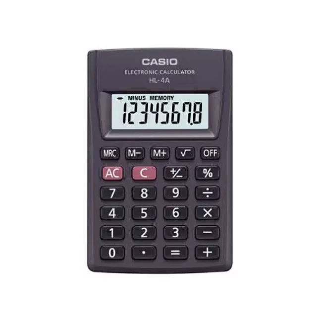 CASIO HL-4A-B 8-Digit Pocket Calculator 56x87mm Black