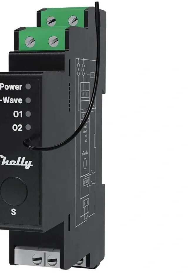 Shelly Wave Pro 2PM LR Two-Channel Z-Wave DIN Rail Controller