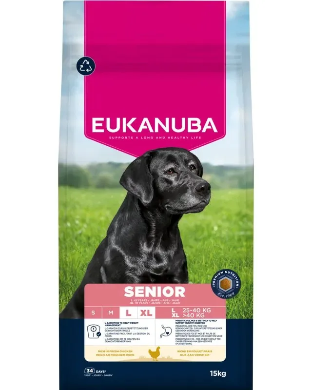 EUKANUBA Senior Large And Extra Large Breeds Chicken - Dry Dog Food - 15kg