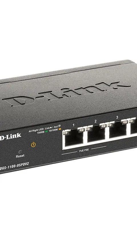 D-Link 5-Port Gigabit PoE Smart Managed Switch with 1 PD port