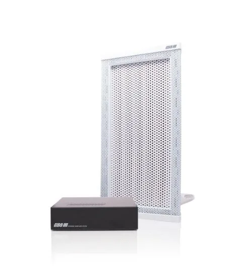 Waves System Mono Kit: Hypersound HSS3000EW Directional Speaker In White With Dedicated Mount And HSS3000 AMP Amplifier