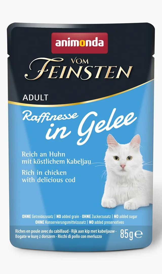 ANIMONDA Vom Feinsten Adult Raffinesse In Jelly Rich In Chicken With Cod - Wet Cat Food - 85 G