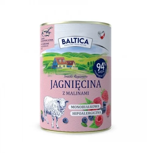 BALTICA Smaki RegionóW Lamb With Raspberries - Wet Dog Food - 400g
