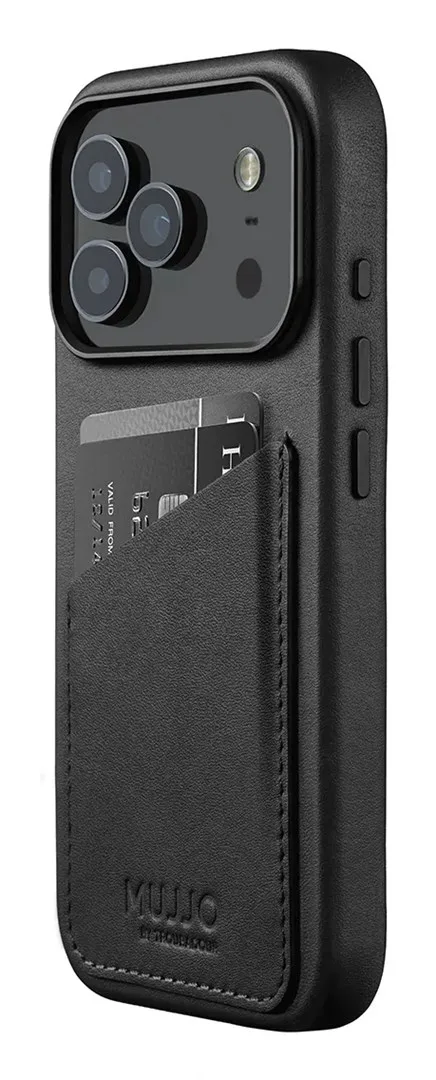 Mujjo Wallet Leather Case - Etui SkóRzane Do IPhone 17 Pro Kompatybilne Z MagSafe (Black)