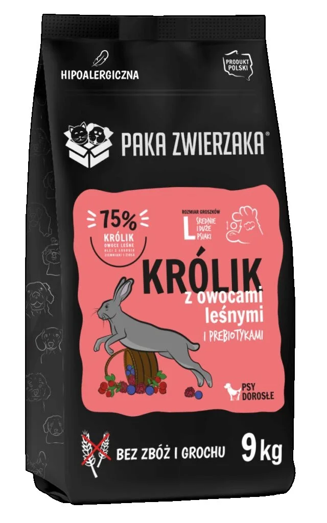 PAKA ZWIERZAKA Rabbit With Forest Fruits L – Dry Dog Food – 9kg