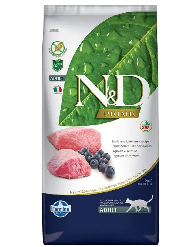 FARMINA N D Prime Lamb Blueberry - Dry Cat Food - 5 Kg