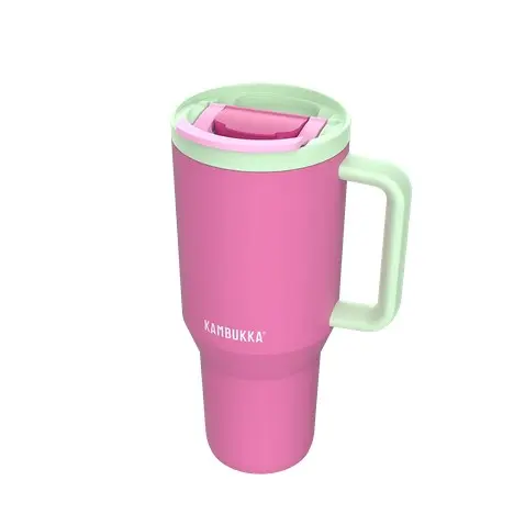 Thermal Mug With Telescopic Straw Kambukka Rio Tumbler 950ml Bubblegum Mint