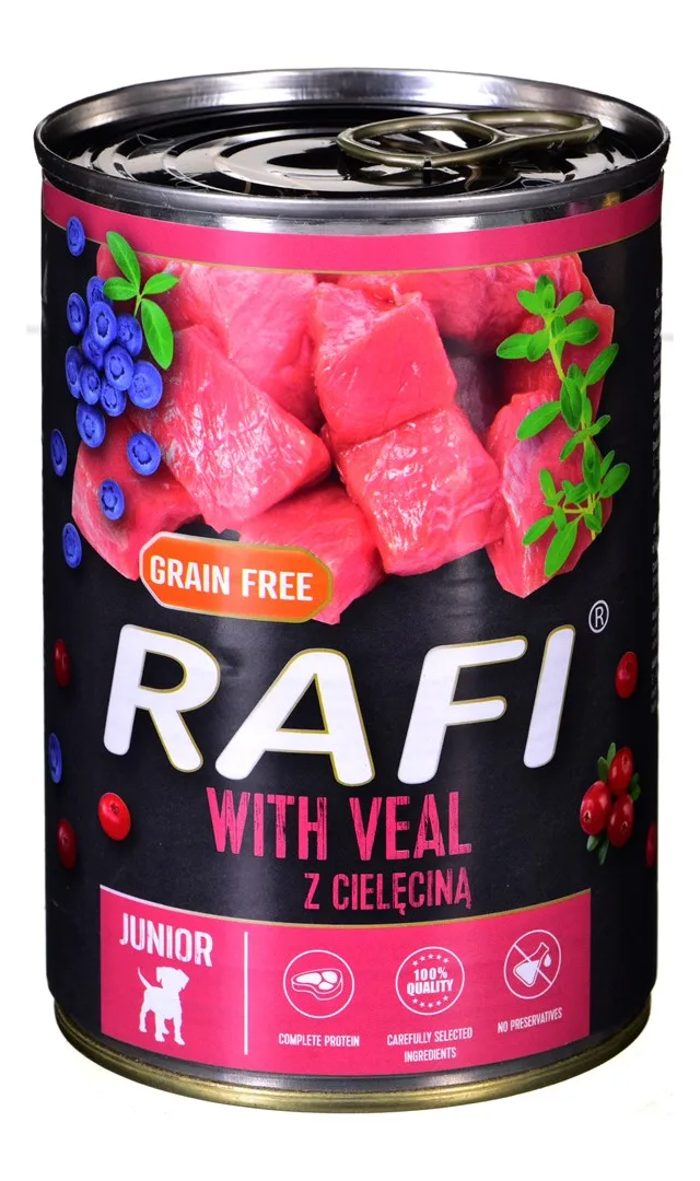 Dolina Noteci Rafi Junior With Veal Cranberry And Blueberry - Wet Dog Food 400 G