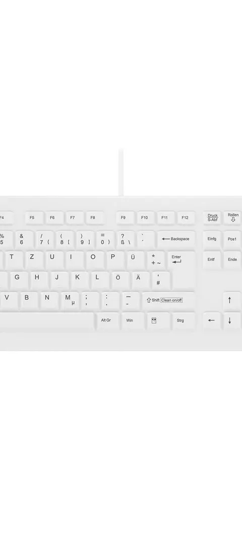 Contour Design Active Key Contour ClassicClean Medical Keyboard IP68 Full-Size Wired White DE C8100