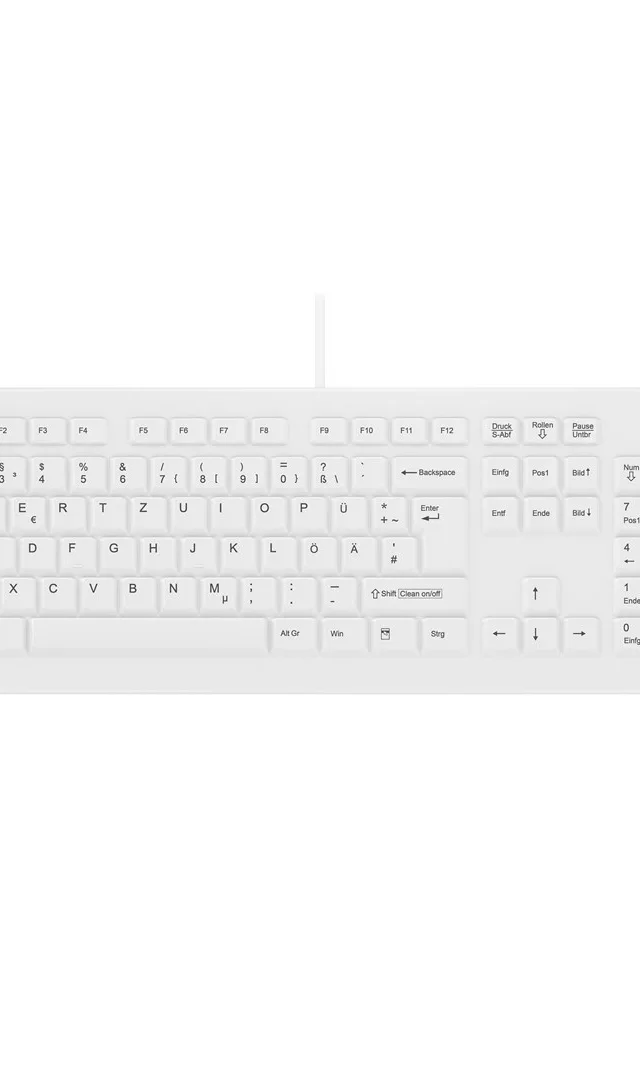 Contour Design Active Key Contour ClassicClean Medical Keyboard IP68 Full-Size Wired White DE C8100
