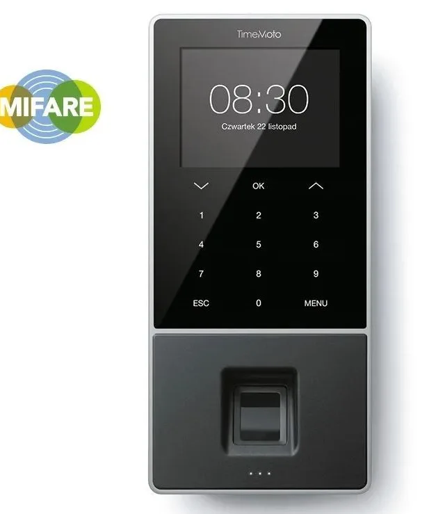 Safescan TimeMoto TM-828 SC Time Attendance System RFID Fingerprint Reader PIN MIFAME IDESfire