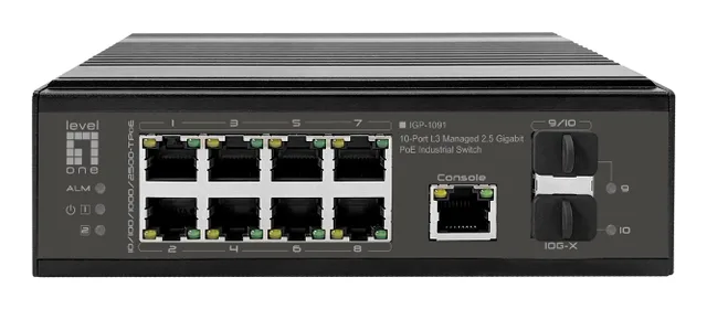 Industr.PoE Switch 8x2.5G PoE/2x1G/10G SFP Uplinks