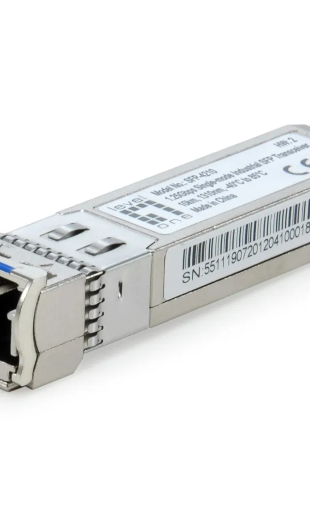 LevelOne 1.25Gbps Single-mode Industrial SFP Transceiver, 10km, 1310nm, -40°C to 85°C