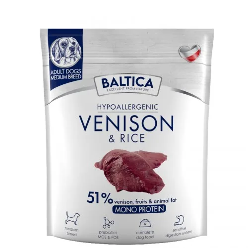 BALTICA Nutraceutic Hypoallergenic Medium Breeds Venison With Rice - Dry Dog Food - 1kg