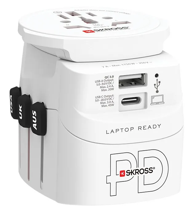 SKROSS Pro Light USB AC45PD World Incl. USB-C Cable White