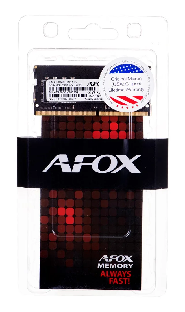 AFOX DDR4 8G 2400 SO DIMM Memory Module 8 GB 1 X 8 GB 2400 MHz