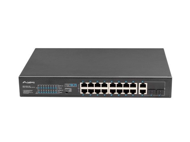 Lanberg 16-Port PoE Switch 2x Gigabit Uplink 150W