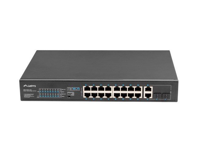 Lanberg 16-Port PoE Switch 2x Gigabit Uplink 150W
