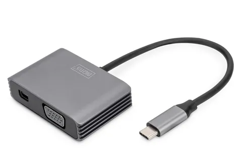 Digitus USB Type-C™ 4 K 2-in-1 Mini DisplayPort + VGA Graphics Adapter