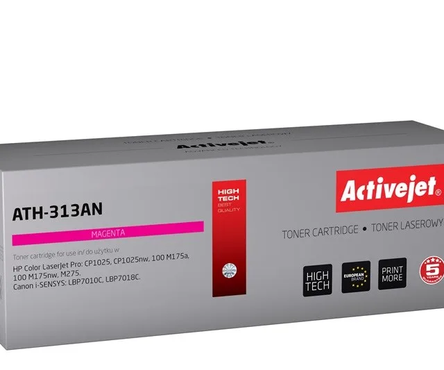 Activejet ATH-313AN toner (replacement for HP 126A CE313A, Canon CRG-729M; Premium; 1000 pages; magenta)