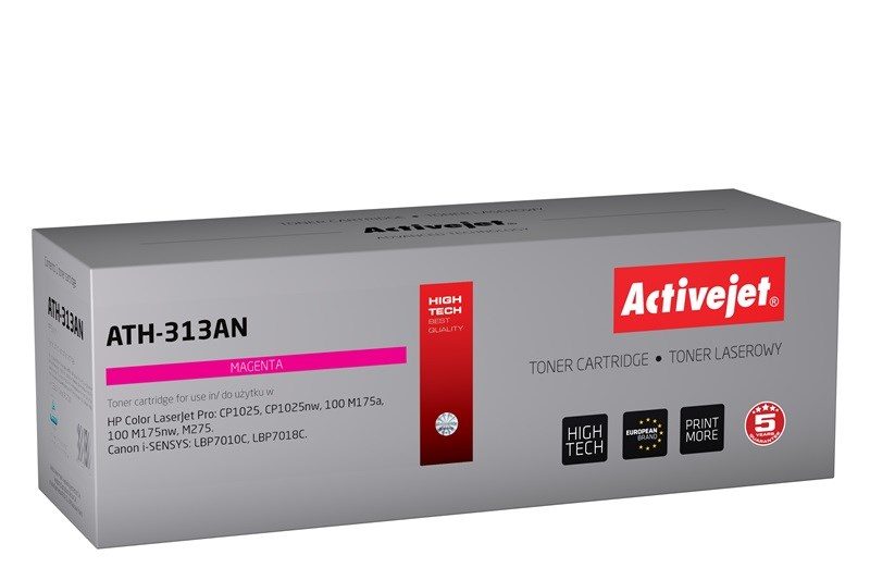 Activejet ATH-313AN toner (replacement for HP 126A CE313A, Canon CRG-729M; Premium; 1000 pages; magenta)