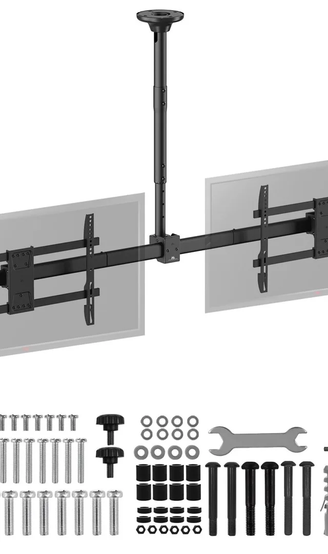 Maclean Ceiling Mount For Two TVs Max Load 2x40kg 34-60 Max VESA 600x400 MC-111 B