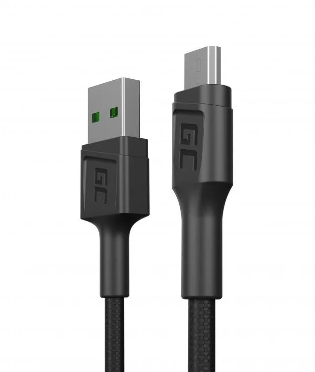 Green Cell KABGC23 USB cable USB 2.0 0.3 m USB A Micro-USB B 0.48 Gbit/s Black