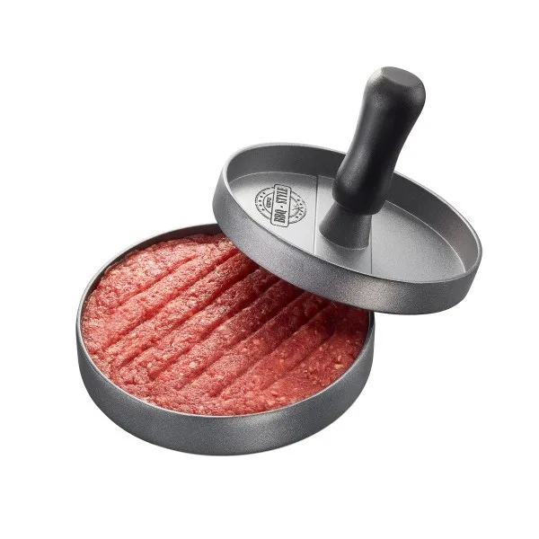 GEFU BBQ Hamburger Press Black Grey Aluminium Plastic