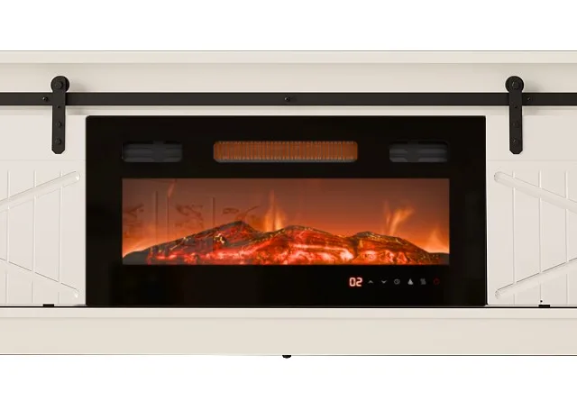 RTV GRANERO Fireplace Cabinet 200x56.7x35 White/Gloss White