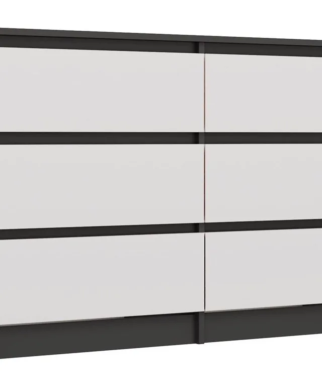 M6 MALWA CHEST OF DRAWERS 120 CM 6 DRAWERS ANTHRACITE/WHITE