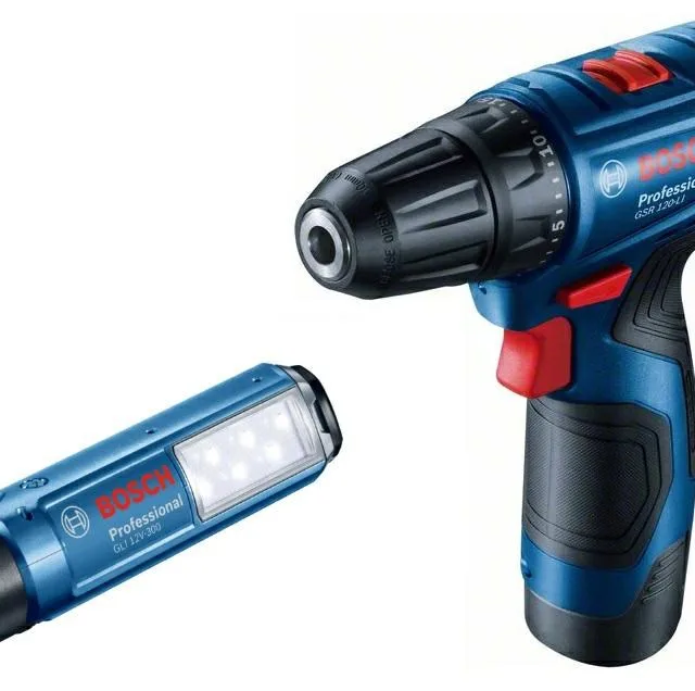 BOSCH. GSR 120-LI 2x2 0Ah 30/14Nm SCREWDRIVER GLI 12V-300 LAMP CASE