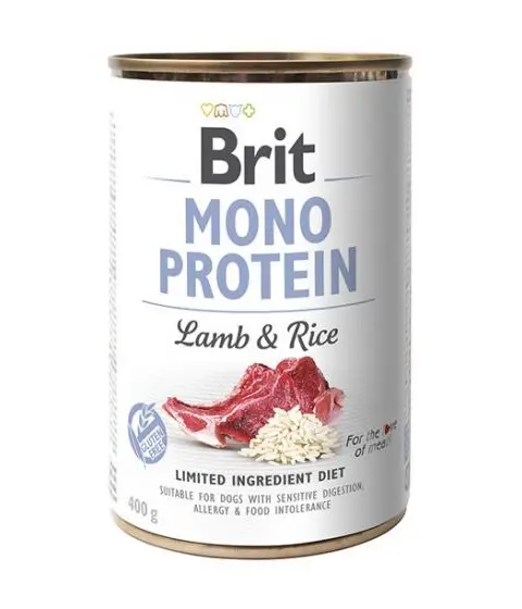 BRIT MONO PROTEIN Wet Dog Food Lamb With Rice 400 G
