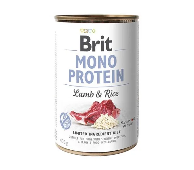 BRIT MONO PROTEIN Wet Dog Food Lamb With Rice 400 G